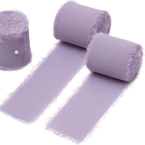 Chiffonband, 2 Packungen mit violetten Schleifenbändern für Hochzeitseinladungen, Brautsträuße, Verpackungen, Bastelarbeiten Chiffonband, 2 Packungen mit violetten Schleifenbändern für Hochzeitseinladungen, Brautsträuße, Verpackungen, Bastelarbeiten von WANGSONGSONGZHY