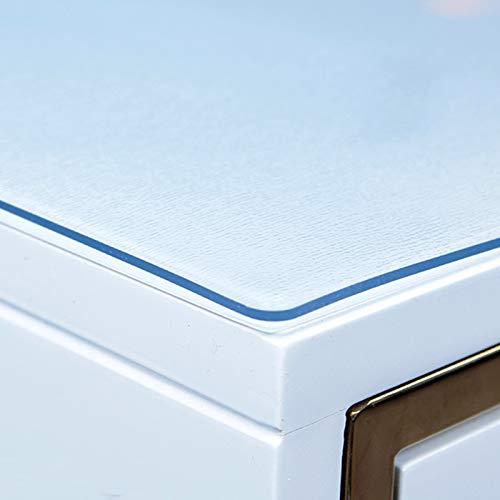 WANGTIAN 2 mm Dicker Tischschutz, transparente Tischdecke, durchsichtiger Tischschutz, hitzebeständig (bis 80 °C), mattierte Tischdecke, wasserdichter PVC-Schutz, Schreibtischunterlage, 55 Größen (14 von WANGTIAN