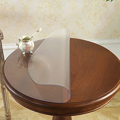 WANGTIAN Matte Tischdeckenabdeckung, 2 mm Dicke PVC-Tischdecke, rutschfeste/ölbeständige transparente Tischdecke, Tischdeckenabdeckung aus weichem, glasklarem Kunststoff, für runde Holz-/Marmortische von WANGTIAN