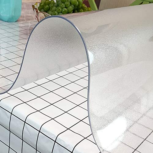 WANGTIAN Mattierter, durchsichtiger Tischdeckenschutz, PVC-Tischschutz, 2 mm Dicke, transparente Tischdecke, Tischplattenschutz mit 60°-Abschrägung, für Schreibtisch, Couchtisch, Arbeitsplatte (100 x von WANGTIAN