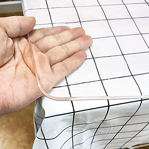 WANGTIAN PVC-Vinyl-Abdeckmatte, Tischschutz, 100% wasserdichtes Weichglas, geruchlos/ohne scharfe Kanten, transparenter Tischschutz, 2 mm Dicke Schreibtischunterlage, abwischbare transparente Tischd von WANGTIAN