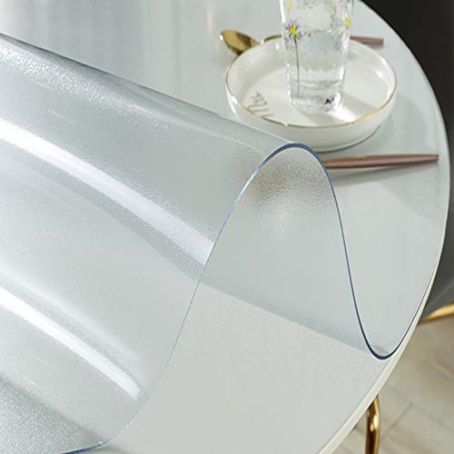 WANGTIAN Runder Tischdeckenschutz für das Home Office, matt-transparenter Tischdeckenschutz, wasserdichte/ölbeständige abwischbare PVC-Tischunterlage, für Stuhlfußmatten, Nachttische, Badezimmermatte von WANGTIAN