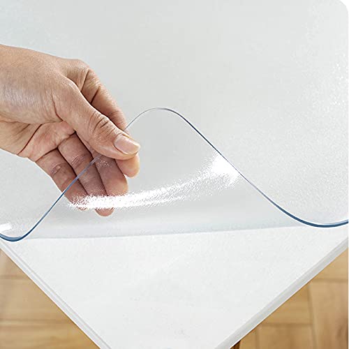 WANGTIAN Tischdecke aus Kunststoff, matt, glatt, für Bürotische, 2 mm, 60° abgeschrägter Tischdeckenschutz, leicht von Wasser/Öl abzuwischen, transparente PVC-Tischdecke, vergilbt Nicht (70 x 140 cm) von WANGTIAN