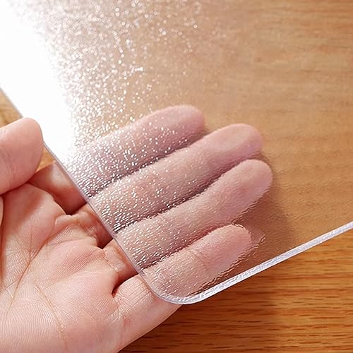 WANGTIAN Transparente Tischdecke, PVC-transparente, mattierte Tischdecken-Schutzfolie, 3.0 geruchlose, antibakterielle, verdickte, transparente, mattierte Tischdecke, Tischschutzfolie (80 x 80 cm) von WANGTIAN