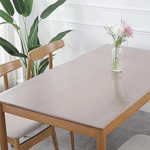 WANGTIAN Transparenter, geruchloser PVC-Tischschutz, 1,6 transparente, mattierte Tischschutzmatte, hochtemperaturbeständige, abwischbare transparente Kunststoff-Tischdecke (80 x 120 cm) von WANGTIAN