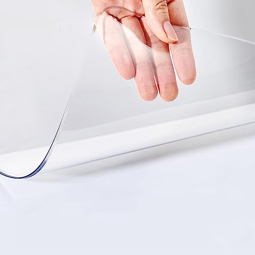 WANGTIAN Transparenter Esstischschutz, transparente wasserdichte PVC-Tischdecke, dick, 2 mm, abwischbare Restaurant-Tischmatte, Kunststoff-Tischschutz für Esstisch (50 x 70 cm) von WANGTIAN