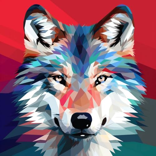 Malen Nach Zahlen Erwachsene,DIY Handgemalt Ölgemälde,mit Pinseln Malerei Kits Erwachsene Kunsthandwerk für Zuhause 40x40 cm,wolf bunt graffiti tier,,Mit Rahmen Malen Nach Zahlen Erwachsene,DIY Handgemalt Ölgemälde,mit Pinseln Malerei Kits Erwachsene Kunsthandwerk für Zuhause 40x40 cm,wolf bunt graffiti tier,,Mit Rahmen von WANGXIAO