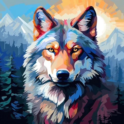 Malen Nach Zahlen Erwachsene,inklusive Pinsel und Acrylfarben,40x40cm,DIY Handgemalt Ölgemälde Kit,dschungel pastoral tier wolf,,Mit Rahmen Malen Nach Zahlen Erwachsene,inklusive Pinsel und Acrylfarben,40x40cm,DIY Handgemalt Ölgemälde Kit,dschungel pastoral tier wolf,,Mit Rahmen von WANGXIAO