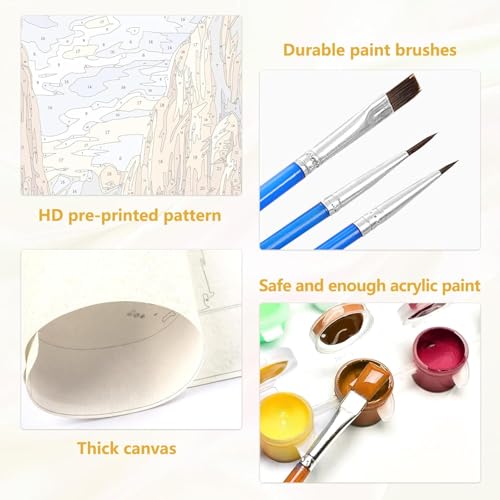 WANGXIAO Art Malen Nach Zahlen Erwachsene,Diy Handgemalt Ölgemälde Leinwand Set für Home Haus Deko,(40x50cm),Tiere Kuhherde,mit Rahmen von WANGXIAO
