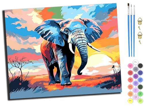 WANGXIAO DIY Ölgemälde Malen nach Zahlen Erwachsene,40x50cm Handgemalte Geschenke Zahlenmalerei ab 5 Öl Wandkunst Haus Dekoration malen,Farbe Tier Elefant,ohne Rahmen WANGXIAO DIY Ölgemälde Malen nach Zahlen Erwachsene,40x50cm Handgemalte Geschenke Zahlenmalerei ab 5 Öl Wandkunst Haus Dekoration malen,Farbe Tier Elefant,ohne Rahmen von WANGXIAO