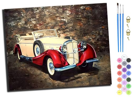 WANGXIAO Malen Nach Zahlen,DIY Handgemalt Ölgemälde,3 Pinseln und Vorgedruckt Leinwand,Ölgemälde,Festival Geschenk Home Deko,40x50cm,Auto Retro Oldtimer,ohne Rahmen WANGXIAO Malen Nach Zahlen,DIY Handgemalt Ölgemälde,3 Pinseln und Vorgedruckt Leinwand,Ölgemälde,Festival Geschenk Home Deko,40x50cm,Auto Retro Oldtimer,ohne Rahmen von WANGXIAO