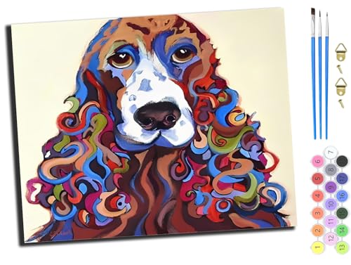 WANGXIAO Malen Nach Zahlen,DIY Handgemalt Ölgemälde,3 Pinseln und Vorgedruckt Leinwand,Ölgemälde,Festival Geschenk Home Deko,40x50cm,Tier Hund,mit Rahmen WANGXIAO Malen Nach Zahlen,DIY Handgemalt Ölgemälde,3 Pinseln und Vorgedruckt Leinwand,Ölgemälde,Festival Geschenk Home Deko,40x50cm,Tier Hund,mit Rahmen von WANGXIAO