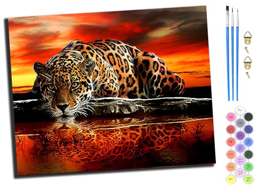 WANGXIAO Malen Nach Zahlen,DIY Handgemalt Ölgemälde,3 Pinseln und Vorgedruckt Leinwand,Ölgemälde,Festival Geschenk Home Deko,40x50cm,sonnenuntergang seeufer gepard tier,ohne Rahmen WANGXIAO Malen Nach Zahlen,DIY Handgemalt Ölgemälde,3 Pinseln und Vorgedruckt Leinwand,Ölgemälde,Festival Geschenk Home Deko,40x50cm,sonnenuntergang seeufer gepard tier,ohne Rahmen von WANGXIAO