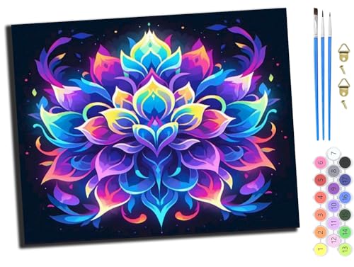 WANGXIAO Malen Nach Zahlen Erwachsene,DIY Handgemalt Ölgemälde,mit Pinseln Malerei Kits Erwachsene Kunsthandwerk für Zuhause 40x50 cm,Fantasie leuchtende Blumen,ohne Rahmen WANGXIAO Malen Nach Zahlen Erwachsene,DIY Handgemalt Ölgemälde,mit Pinseln Malerei Kits Erwachsene Kunsthandwerk für Zuhause 40x50 cm,Fantasie leuchtende Blumen,ohne Rahmen von WANGXIAO