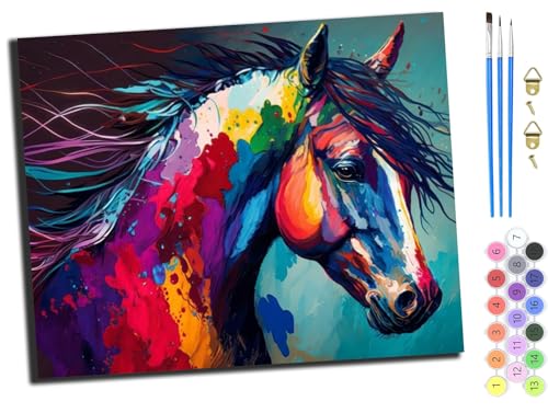 WANGXIAO Malen Nach Zahlen Erwachsene,DIY Handgemalt Ölgemälde,mit Pinseln Malerei Kits Erwachsene Kunsthandwerk für Zuhause 40x50 cm,Farbe Tier Pferd,ohne Rahmen WANGXIAO Malen Nach Zahlen Erwachsene,DIY Handgemalt Ölgemälde,mit Pinseln Malerei Kits Erwachsene Kunsthandwerk für Zuhause 40x50 cm,Farbe Tier Pferd,ohne Rahmen von WANGXIAO