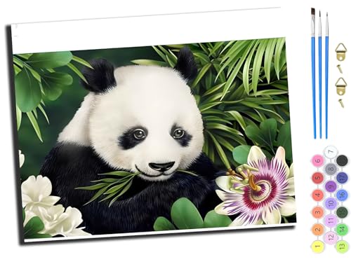 WANGXIAO Malen Nach Zahlen Erwachsene,DIY Handgemalt Ölgemälde,mit Pinseln Malerei Kits Erwachsene Kunsthandwerk für Zuhause 40x50 cm,Tier Panda Blume,mit Rahmen WANGXIAO Malen Nach Zahlen Erwachsene,DIY Handgemalt Ölgemälde,mit Pinseln Malerei Kits Erwachsene Kunsthandwerk für Zuhause 40x50 cm,Tier Panda Blume,mit Rahmen von WANGXIAO