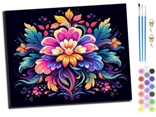 WANGXIAO Malen Nach Zahlen Erwachsene,DIY Handgemalt Ölgemälde Kit,Anfänger Kreativ Bastelset für Erwachsene und Mädchen Geschenk,16x20 inch,Fantasie leuchtende Blumen,ohne Rahmen WANGXIAO Malen Nach Zahlen Erwachsene,DIY Handgemalt Ölgemälde Kit,Anfänger Kreativ Bastelset für Erwachsene und Mädchen Geschenk,16x20 inch,Fantasie leuchtende Blumen,ohne Rahmen von WANGXIAO