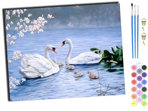 WANGXIAO Malen Nach Zahlen Erwachsene,DIY Handgemalt Ölgemälde Kit,Anfänger Kreativ Bastelset für Erwachsene und Mädchen Geschenk,16x20 inch,Tier Gans,mit Rahmen WANGXIAO Malen Nach Zahlen Erwachsene,DIY Handgemalt Ölgemälde Kit,Anfänger Kreativ Bastelset für Erwachsene und Mädchen Geschenk,16x20 inch,Tier Gans,mit Rahmen von WANGXIAO