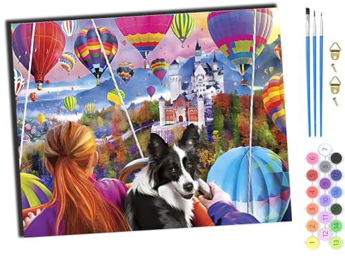 WANGXIAO Malen Nach Zahlen Erwachsene,DIY Handgemalt Ölgemälde Kit,Anfänger Kreativ Bastelset für Erwachsene und Mädchen Geschenk,16x20 inch,Tiere Hund und Mädchen,mit Rahmen WANGXIAO Malen Nach Zahlen Erwachsene,DIY Handgemalt Ölgemälde Kit,Anfänger Kreativ Bastelset für Erwachsene und Mädchen Geschenk,16x20 inch,Tiere Hund und Mädchen,mit Rahmen von WANGXIAO
