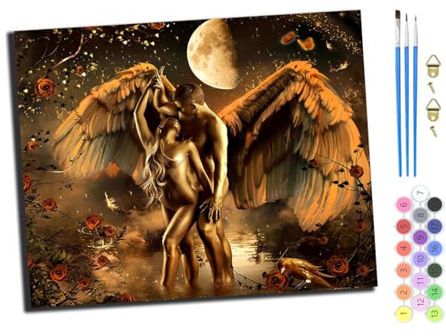 WANGXIAO Malen Nach Zahlen Erwachsene,DIY Handgemalt Ölgemälde Kit,inklusive Pinsel und Acrylfarben,40x50 cm,Aktkunst Goldener Engel Liebhaber,ohne Rahmen WANGXIAO Malen Nach Zahlen Erwachsene,DIY Handgemalt Ölgemälde Kit,inklusive Pinsel und Acrylfarben,40x50 cm,Aktkunst Goldener Engel Liebhaber,ohne Rahmen von WANGXIAO