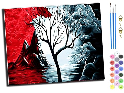 WANGXIAO Malen Nach Zahlen Erwachsene,DIY Handgemalt Ölgemälde Kit,inklusive Pinsel und Acrylfarben,40x50 cm,Baum pflanzen,mit Rahmen WANGXIAO Malen Nach Zahlen Erwachsene,DIY Handgemalt Ölgemälde Kit,inklusive Pinsel und Acrylfarben,40x50 cm,Baum pflanzen,mit Rahmen von WANGXIAO
