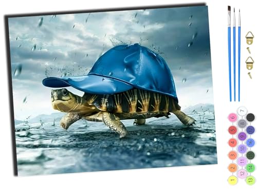 WANGXIAO Malen Nach Zahlen Erwachsene,DIY Handgemalt Ölgemälde Kit,inklusive Pinsel und Acrylfarben,40x50 cm,Lustige Schildkröte,ohne Rahmen WANGXIAO Malen Nach Zahlen Erwachsene,DIY Handgemalt Ölgemälde Kit,inklusive Pinsel und Acrylfarben,40x50 cm,Lustige Schildkröte,ohne Rahmen von WANGXIAO