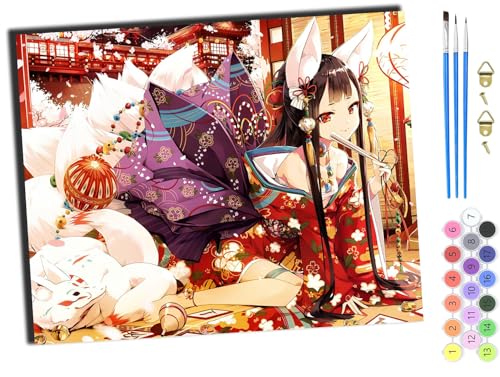 WANGXIAO Malen Nach Zahlen Erwachsene,DIY Ölgemälde Leinwand Kit mit Pinseln und Acrylfarbe für Home Haus Deko,50x40cm,Anime japanische Mädchen Kimono Geisha,mit Rahmen WANGXIAO Malen Nach Zahlen Erwachsene,DIY Ölgemälde Leinwand Kit mit Pinseln und Acrylfarbe für Home Haus Deko,50x40cm,Anime japanische Mädchen Kimono Geisha,mit Rahmen von WANGXIAO