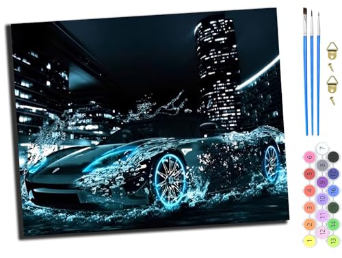 WANGXIAO Malen Nach Zahlen Erwachsene,DIY Ölgemälde Leinwand Set mit 3 Pinsel und Acrylpigment für Geburtstag Deko Geschenk,40x50 cm,Fantasie-Auto der Zukunft,ohne Rahmen WANGXIAO Malen Nach Zahlen Erwachsene,DIY Ölgemälde Leinwand Set mit 3 Pinsel und Acrylpigment für Geburtstag Deko Geschenk,40x50 cm,Fantasie-Auto der Zukunft,ohne Rahmen von WANGXIAO