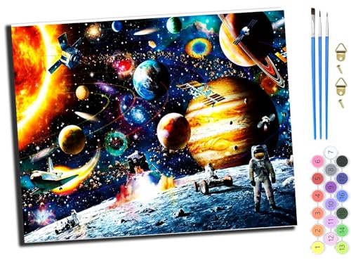 WANGXIAO Malen Nach Zahlen Erwachsene,DIY mit Pinseln und Acrylfarben Handgemalt Ölgemälde Leinwand für Home Decor,(40x50cm),Erde,mit Rahmen von WANGXIAO