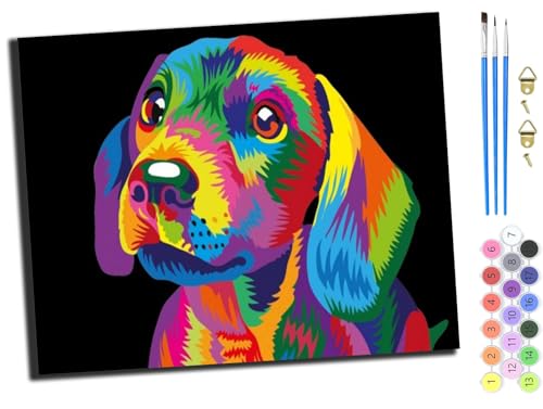 WANGXIAO Malen Nach Zahlen Erwachsene,Mädchen und Junge,Farbiges Leinwand Acrylfarben DIY Ölgemälde Set zur Heimdekoration,40x50cm,Farbiger Hund Dackel,ohne Rahmen WANGXIAO Malen Nach Zahlen Erwachsene,Mädchen und Junge,Farbiges Leinwand Acrylfarben DIY Ölgemälde Set zur Heimdekoration,40x50cm,Farbiger Hund Dackel,ohne Rahmen von WANGXIAO