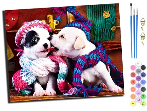 WANGXIAO Malen Nach Zahlen Erwachsene,Mädchen und Junge,Farbiges Leinwand Acrylfarben DIY Ölgemälde Set zur Heimdekoration,40x50cm,Liebender Hund,ohne Rahmen WANGXIAO Malen Nach Zahlen Erwachsene,Mädchen und Junge,Farbiges Leinwand Acrylfarben DIY Ölgemälde Set zur Heimdekoration,40x50cm,Liebender Hund,ohne Rahmen von WANGXIAO
