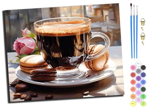WANGXIAO Malen Nach Zahlen Erwachsene,Paint by Numbers,DIY Handgemalt Ölgemälde Mit 3,Pinseln und Acrylfarbe leinwand Kit,40x50 cm,Romantischer Nachmittagstee, Kaffee, Rosenkekse,mit Rahmen WANGXIAO Malen Nach Zahlen Erwachsene,Paint by Numbers,DIY Handgemalt Ölgemälde Mit 3,Pinseln und Acrylfarbe leinwand Kit,40x50 cm,Romantischer Nachmittagstee, Kaffee, Rosenkekse,mit Rahmen von WANGXIAO