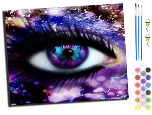WANGXIAO Malen Nach Zahlen Erwachsene,Paint by Numbers,DIY Handgemalt Ölgemälde Mit 3,Pinseln und Acrylfarbe leinwand Kit,40x50 cm,Traumhafte Schmetterlingsaugen,mit Rahmen WANGXIAO Malen Nach Zahlen Erwachsene,Paint by Numbers,DIY Handgemalt Ölgemälde Mit 3,Pinseln und Acrylfarbe leinwand Kit,40x50 cm,Traumhafte Schmetterlingsaugen,mit Rahmen von WANGXIAO