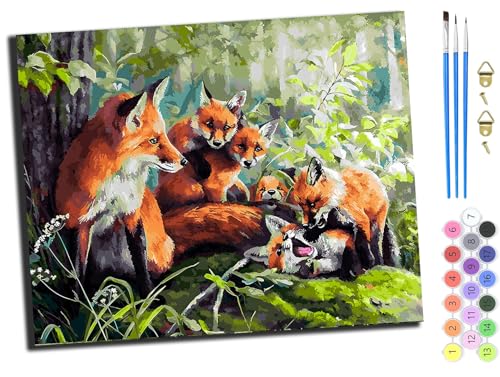 WANGXIAO Malen Nach Zahlen Erwachsene,Paint by Numbers,DIY Handgemalt Ölgemälde Mit 3,Pinseln und Acrylfarbe leinwand Kit,40x50 cm,Waldfuchs Tier Handzeichnung,mit Rahmen WANGXIAO Malen Nach Zahlen Erwachsene,Paint by Numbers,DIY Handgemalt Ölgemälde Mit 3,Pinseln und Acrylfarbe leinwand Kit,40x50 cm,Waldfuchs Tier Handzeichnung,mit Rahmen von WANGXIAO