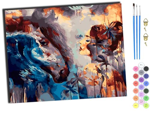 WANGXIAO Malen Nach Zahlen Erwachsene,inklusive Pinsel und Acrylfarben,40x50cm,DIY Handgemalt Ölgemälde Kit,Abstraktes Mädchenpferd,ohne Rahmen WANGXIAO Malen Nach Zahlen Erwachsene,inklusive Pinsel und Acrylfarben,40x50cm,DIY Handgemalt Ölgemälde Kit,Abstraktes Mädchenpferd,ohne Rahmen von WANGXIAO