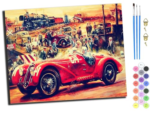 WANGXIAO Malen Nach Zahlen Erwachsene,inklusive Pinsel und Acrylfarben,40x50cm,DIY Handgemalt Ölgemälde Kit,Retro-Rennwagen aus alter Zeit,ohne Rahmen WANGXIAO Malen Nach Zahlen Erwachsene,inklusive Pinsel und Acrylfarben,40x50cm,DIY Handgemalt Ölgemälde Kit,Retro-Rennwagen aus alter Zeit,ohne Rahmen von WANGXIAO
