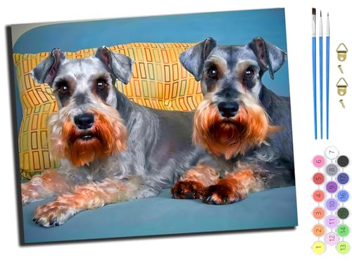 WANGXIAO Malen Nach Zahlen Erwachsene,inklusive Pinsel und Acrylfarben,40x50cm,DIY Handgemalt Ölgemälde Kit,haustier hund schnauzer tier,ohne Rahmen WANGXIAO Malen Nach Zahlen Erwachsene,inklusive Pinsel und Acrylfarben,40x50cm,DIY Handgemalt Ölgemälde Kit,haustier hund schnauzer tier,ohne Rahmen von WANGXIAO