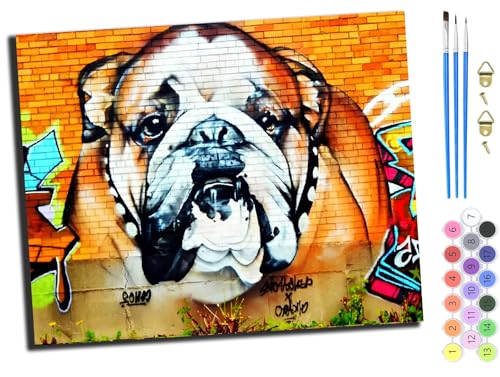 WANGXIAO Malen Nach Zahlen Erwachsene 40x50cm,mit Pinsels und Acrylfarbe kit,DIY Handgemalt Ölgemälde für Geschenke und Wandbilder Wohnzimmer,Bulldogge Tier,ohne Rahmen WANGXIAO Malen Nach Zahlen Erwachsene 40x50cm,mit Pinsels und Acrylfarbe kit,DIY Handgemalt Ölgemälde für Geschenke und Wandbilder Wohnzimmer,Bulldogge Tier,ohne Rahmen von WANGXIAO