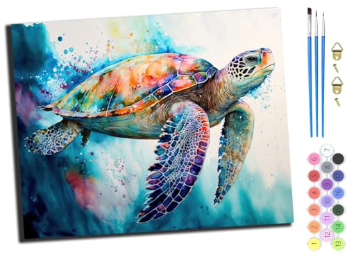 WANGXIAO Malen Nach Zahlen Erwachsene 40x50cm,mit Pinsels und Acrylfarbe kit,DIY Handgemalt Ölgemälde für Geschenke und Wandbilder Wohnzimmer,Bunte Gekritzelschildkröte,ohne Rahmen WANGXIAO Malen Nach Zahlen Erwachsene 40x50cm,mit Pinsels und Acrylfarbe kit,DIY Handgemalt Ölgemälde für Geschenke und Wandbilder Wohnzimmer,Bunte Gekritzelschildkröte,ohne Rahmen von WANGXIAO