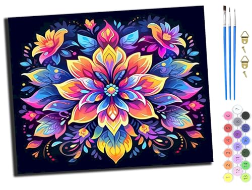 WANGXIAO Malen Nach Zahlen Erwachsene 40x50cm,mit Pinsels und Acrylfarbe kit,DIY Handgemalt Ölgemälde für Geschenke und Wandbilder Wohnzimmer,Fantasie leuchtende Blumen,ohne Rahmen WANGXIAO Malen Nach Zahlen Erwachsene 40x50cm,mit Pinsels und Acrylfarbe kit,DIY Handgemalt Ölgemälde für Geschenke und Wandbilder Wohnzimmer,Fantasie leuchtende Blumen,ohne Rahmen von WANGXIAO