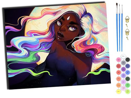WANGXIAO Malen Nach Zahlen Erwachsene 40x50cm,mit Pinsels und Acrylfarbe kit,DIY Handgemalt Ölgemälde für Geschenke und Wandbilder Wohnzimmer,Farbiges schwarzes afrikanisches Mädchen,ohne Rahmen WANGXIAO Malen Nach Zahlen Erwachsene 40x50cm,mit Pinsels und Acrylfarbe kit,DIY Handgemalt Ölgemälde für Geschenke und Wandbilder Wohnzimmer,Farbiges schwarzes afrikanisches Mädchen,ohne Rahmen von WANGXIAO