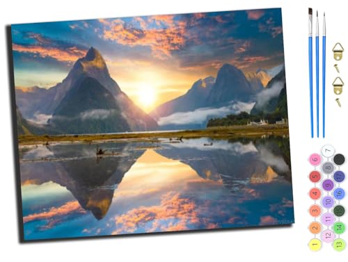 WANGXIAO Malen Nach Zahlen Erwachsene 40x50cm,mit Pinsels und Acrylfarbe kit,DIY Handgemalt Ölgemälde für Geschenke und Wandbilder Wohnzimmer,Landschaft mit Berg- und Wasserspiegelungen,ohne Rahmen WANGXIAO Malen Nach Zahlen Erwachsene 40x50cm,mit Pinsels und Acrylfarbe kit,DIY Handgemalt Ölgemälde für Geschenke und Wandbilder Wohnzimmer,Landschaft mit Berg- und Wasserspiegelungen,ohne Rahmen von WANGXIAO