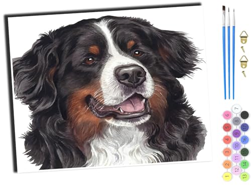 WANGXIAO Malen Nach Zahlen Erwachsene 40x50cm,mit Pinsels und Acrylfarbe kit,DIY Handgemalt Ölgemälde für Geschenke und Wandbilder Wohnzimmer,Tier Hund Haustier,mit Rahmen WANGXIAO Malen Nach Zahlen Erwachsene 40x50cm,mit Pinsels und Acrylfarbe kit,DIY Handgemalt Ölgemälde für Geschenke und Wandbilder Wohnzimmer,Tier Hund Haustier,mit Rahmen von WANGXIAO
