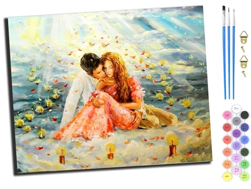 WANGXIAO Malen Nach Zahlen Erwachsene Kinder,Mädchen und Junge,Farbiges Leinwand Acrylfarben DIY Ölgemälde Set zur Heimdekoration,40x50cm,Romantische Paarliebe,mit Rahmen WANGXIAO Malen Nach Zahlen Erwachsene Kinder,Mädchen und Junge,Farbiges Leinwand Acrylfarben DIY Ölgemälde Set zur Heimdekoration,40x50cm,Romantische Paarliebe,mit Rahmen von WANGXIAO