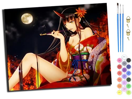 WANGXIAO Malen nach Zahlen Erwachsene,40x50cm,Be creative Heimdekoration Anfänger Mit Pinsel und Acrylfarben ölgemälde für Home Decor,Anime japanische Mädchen Kimono Geisha,mit Rahmen WANGXIAO Malen nach Zahlen Erwachsene,40x50cm,Be creative Heimdekoration Anfänger Mit Pinsel und Acrylfarben ölgemälde für Home Decor,Anime japanische Mädchen Kimono Geisha,mit Rahmen von WANGXIAO