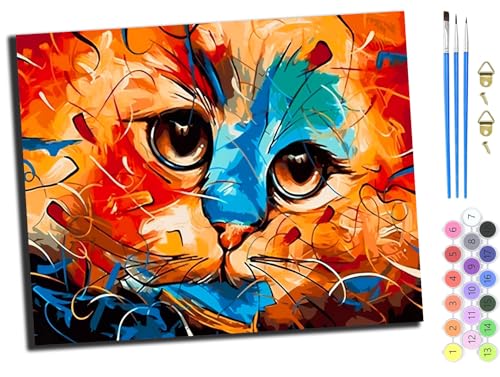 WANGXIAO Malen nach Zahlen Erwachsene,40x50cm,Be creative Heimdekoration Anfänger Mit Pinsel und Acrylfarben ölgemälde für Home Decor,Tier Katze Farbe,mit Rahmen WANGXIAO Malen nach Zahlen Erwachsene,40x50cm,Be creative Heimdekoration Anfänger Mit Pinsel und Acrylfarben ölgemälde für Home Decor,Tier Katze Farbe,mit Rahmen von WANGXIAO