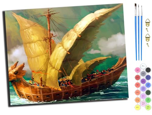 WANGXIAO Malen nach Zahlen Erwachsene,DIY Bastelset Handgemalt Ölgemälde Kit Mit 3,Pinseln und Acrylfarbe leinwand Kit,Geschenkideen,40x50 cm,Fantasie-Segelboot,ohne Rahmen WANGXIAO Malen nach Zahlen Erwachsene,DIY Bastelset Handgemalt Ölgemälde Kit Mit 3,Pinseln und Acrylfarbe leinwand Kit,Geschenkideen,40x50 cm,Fantasie-Segelboot,ohne Rahmen von WANGXIAO
