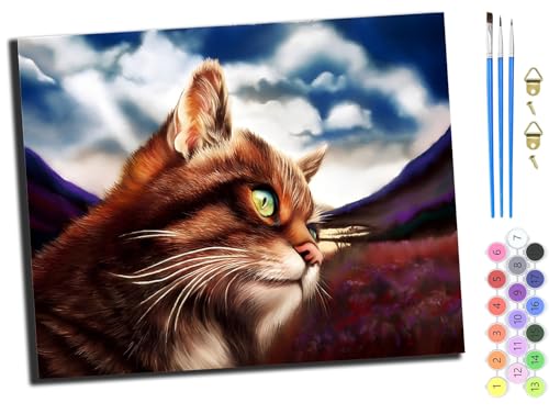 WANGXIAO Malen nach Zahlen Erwachsene,DIY Bastelset Handgemalt Ölgemälde Kit Mit 3,Pinseln und Acrylfarbe leinwand Kit,Geschenkideen,40x50 cm,Tier Katze süß,mit Rahmen WANGXIAO Malen nach Zahlen Erwachsene,DIY Bastelset Handgemalt Ölgemälde Kit Mit 3,Pinseln und Acrylfarbe leinwand Kit,Geschenkideen,40x50 cm,Tier Katze süß,mit Rahmen von WANGXIAO