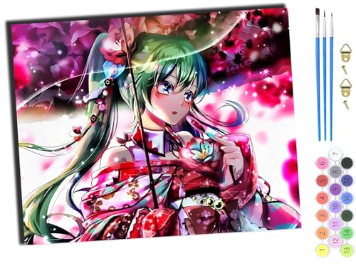 WANGXIAO Malen nach Zahlen Erwachsene,DIY Handgemalt Ölgemälde Kit,40x50 cm,Paint by Numbers Adult Mit 3,Pinseln und Acrylfarbe leinwand Kit,Anime japanische Mädchen Kimono Geisha,mit Rahmen WANGXIAO Malen nach Zahlen Erwachsene,DIY Handgemalt Ölgemälde Kit,40x50 cm,Paint by Numbers Adult Mit 3,Pinseln und Acrylfarbe leinwand Kit,Anime japanische Mädchen Kimono Geisha,mit Rahmen von WANGXIAO