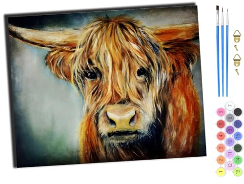 WANGXIAO Malen nach Zahlen Erwachsene,DIY Handgemalt Ölgemälde Kit,40x50 cm,Paint by Numbers Adult Mit 3,Pinseln und Acrylfarbe leinwand Kit,Einsame Kuh,ohne Rahmen WANGXIAO Malen nach Zahlen Erwachsene,DIY Handgemalt Ölgemälde Kit,40x50 cm,Paint by Numbers Adult Mit 3,Pinseln und Acrylfarbe leinwand Kit,Einsame Kuh,ohne Rahmen von WANGXIAO